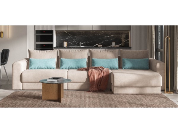 Модульный угловой диван РИЧМОНД MODOOL MAX Велюр Monolit латте