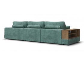 Угловой диван-кровать Босс Модуль XL правый, полка слева, шенилл Глосс минт