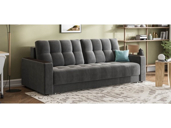 Диван Босс Маркет велюр Монолит серый