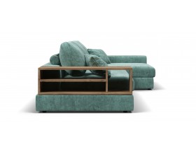 Угловой диван-кровать Босс Модуль XL правый, полка слева, шенилл Глосс минт