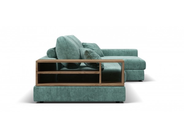 Угловой диван-кровать Босс Модуль XL правый, полка слева, шенилл Глосс минт