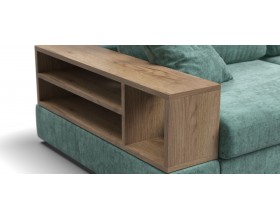 Угловой диван-кровать Босс Модуль XL правый, полка слева, шенилл Глосс минт