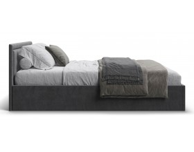 МП Фрея Кровать+ПМ 160*200 велюр Монолит серый