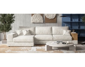 Угловой диван-кровать Босс Модуль XL левый, полка справа, Шенилл Смарт кварц