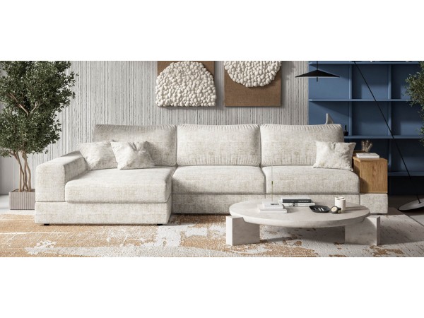 Угловой диван-кровать Босс Модуль XL левый, полка справа, Шенилл Смарт кварц