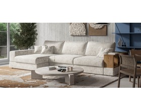 Угловой диван-кровать Босс Модуль XL левый, полка справа, Шенилл Смарт кварц