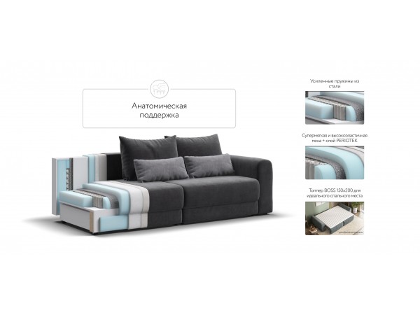 Модульный диван РИЧМОНД MODOOL Вельвет CORD графит