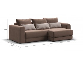 Модульный угловой диван РИЧМОНД MODOOL Велюр Monolit мокко