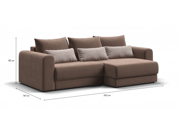 Модульный угловой диван РИЧМОНД MODOOL Велюр Monolit мокко
