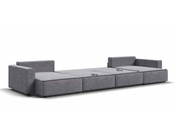 П-образный диван Босс Софт Модуль Велюр Роял агат