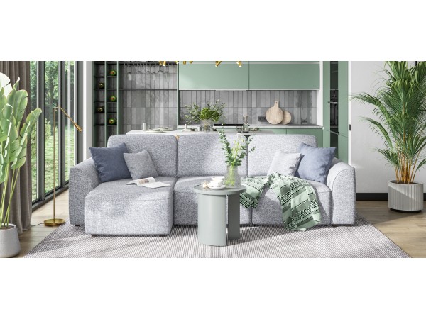 Угловой диван KING SE Рогожка Vento серый