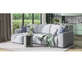 Кинг угловой диван Рогожка Венто серый