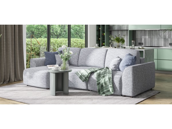 Угловой диван KING SE Рогожка Vento серый