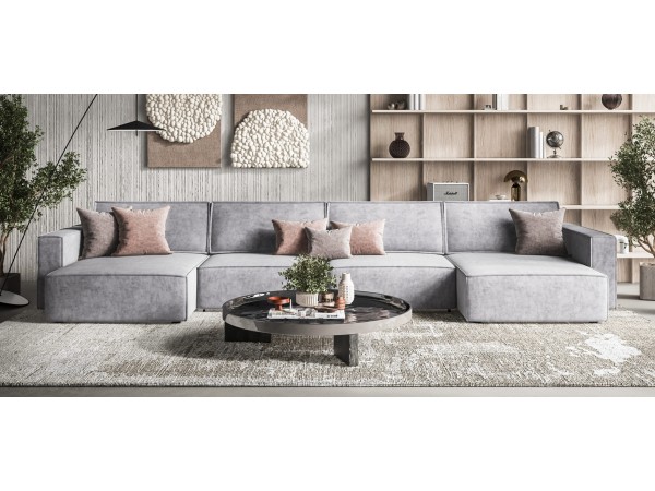 П-образный диван Босс Софт Модуль Велюр Роял агат