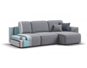 Кинг угловой диван Рогожка Венто серый