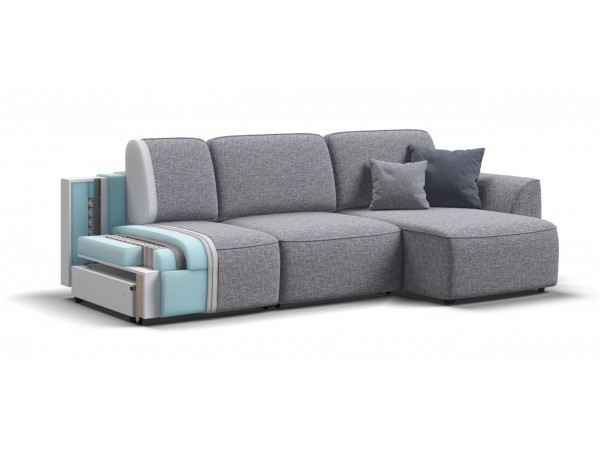 Угловой диван KING SE Рогожка Vento серый