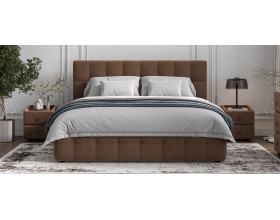 Босс Кровать+ПМ 180*200 Велюр Монолит мокко