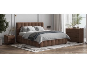 Босс Кровать+ПМ 180*200 Велюр Монолит мокко