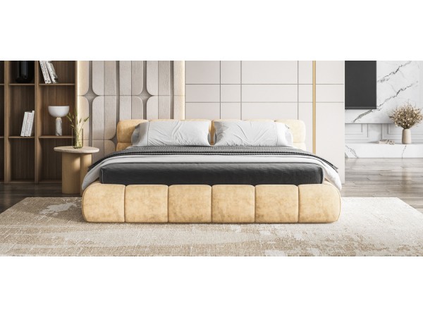 Босс Дрим Кровать+ПМ 180*200 Велюр Роял шампань