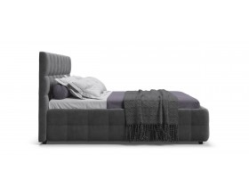Босс Кровать+ПМ 180*200 Велюр Монолит серый