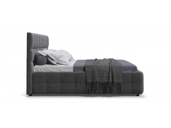 Босс Кровать+ПМ 180*200 Велюр Монолит серый
