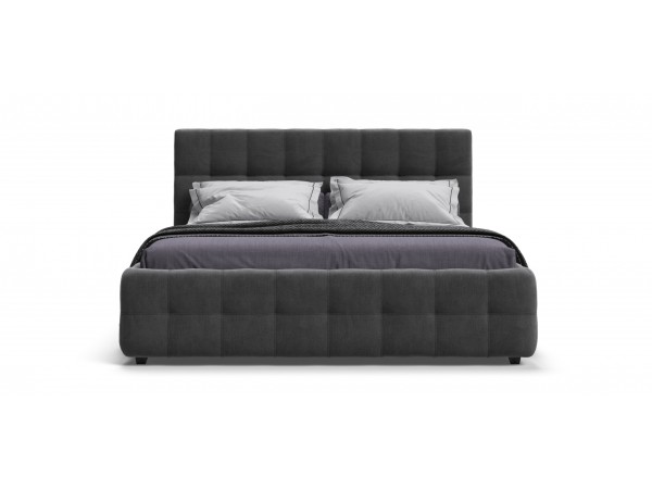 Босс Кровать+ПМ 180*200 Велюр Монолит серый
