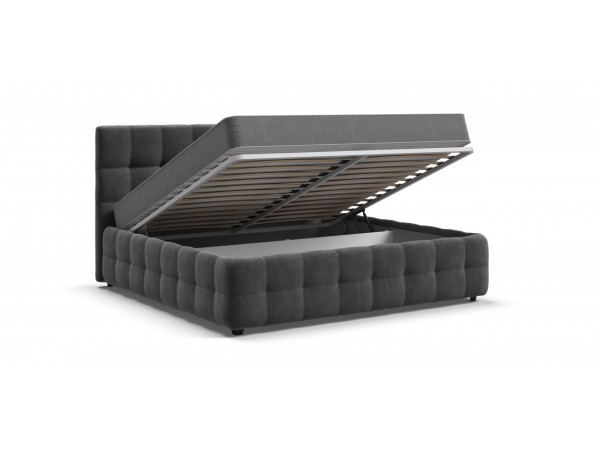 Босс Кровать+ПМ 180*200 Велюр Монолит серый