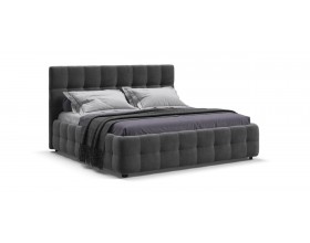 Босс Кровать+ПМ 180*200 Велюр Монолит серый
