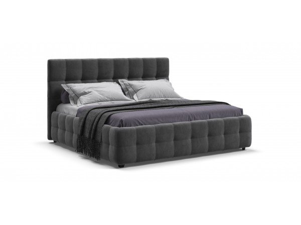 Босс Кровать+ПМ 180*200 Велюр Монолит серый