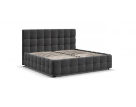 Босс Кровать+ПМ 180*200 Велюр Монолит серый