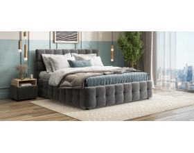 Босс Кровать+ПМ 180*200 Велюр Монолит серый