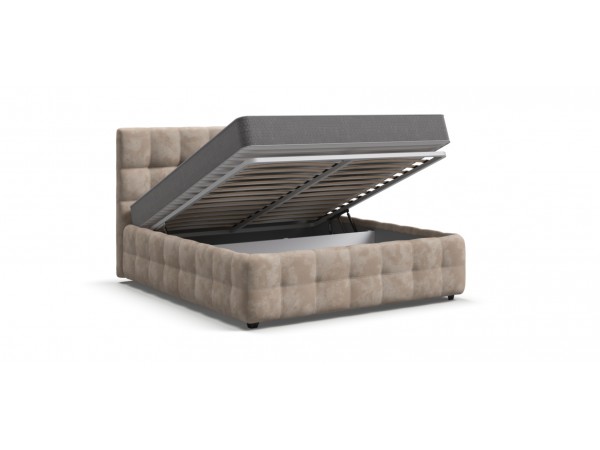 Босс Кровать+ПМ 160*200 Велюр Алькантара пепел