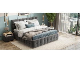 Босс Кровать+ПМ 180*200 Велюр Монолит серый