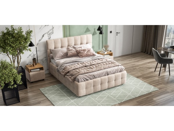 Босс Кровать+ПМ 160*200 Велюр Монолит латте