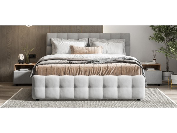 Босс Кровать+ПМ 180*200 Велюр Монолит сталь