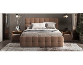 Босс Кровать+ПМ 160*200 Велюр Монолит мокко