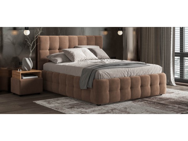 Босс Кровать+ПМ 160*200 Велюр Монолит мокко