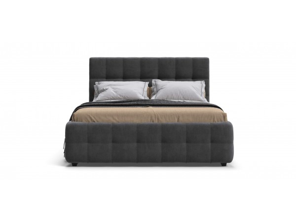 Босс Кровать+ПМ 160*200 Велюр Монолит серый