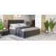 Босс Кровать+ПМ 160*200 Велюр Монолит серый