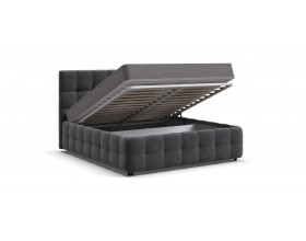 Босс Кровать+ПМ 160*200 Велюр Монолит серый