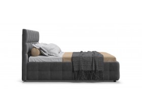 Босс Кровать+ПМ 160*200 Велюр Монолит серый