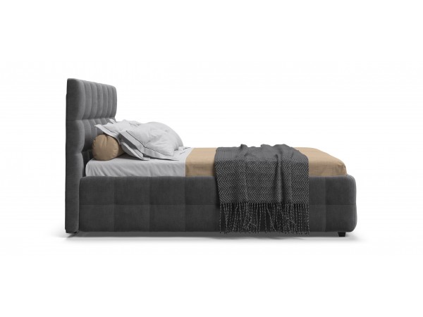 Босс Кровать+ПМ 160*200 Велюр Монолит серый