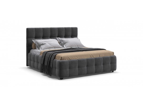 Босс Кровать+ПМ 160*200 Велюр Монолит серый