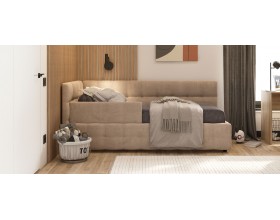 Босс Мини Кровать+ПМ 90*200 Велюр Монолит латте