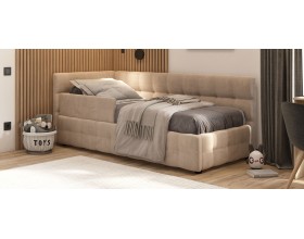 Босс Мини Кровать+ПМ 90*200 Велюр Монолит латте