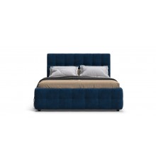 Босс Кровать+ПМ 160*200 Велюр Монолит синий