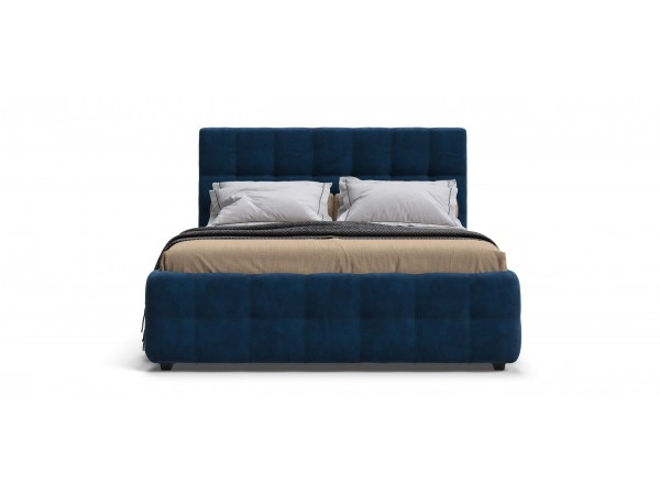 Босс Кровать+ПМ 160*200 Велюр Монолит синий
