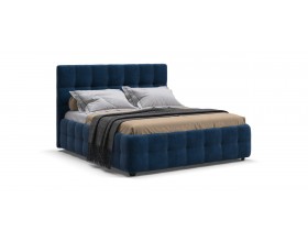 Босс Кровать+ПМ 160*200 Велюр Монолит синий