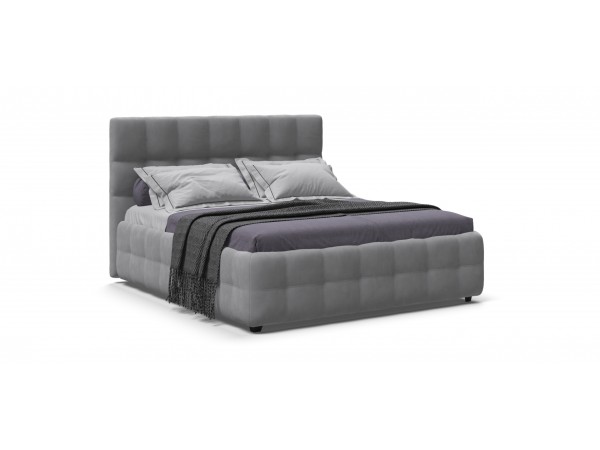 Босс Кровать+ПМ 160*200 Велюр Монолит сталь