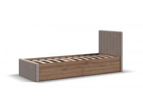 Лофт Мини Кровать 90*200 Орех селект, Велюр Монолит латте